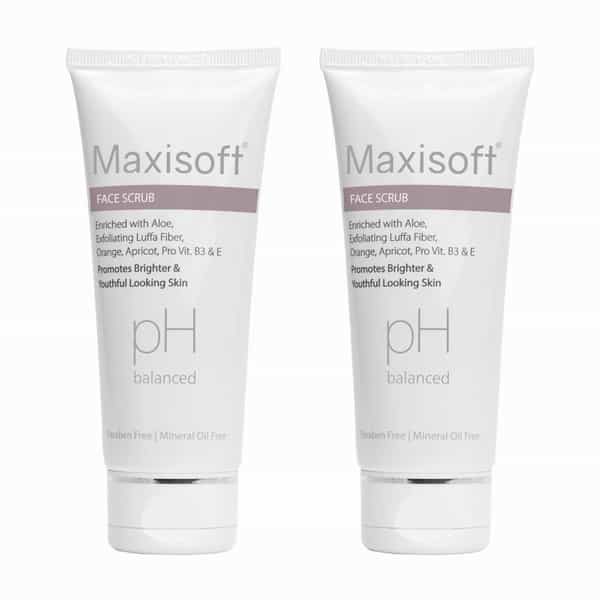 Maxisoft Face Scrub | Promotes Brighter & Youthful Looking Skin | Tube | 100 Gm | Pack Of 4