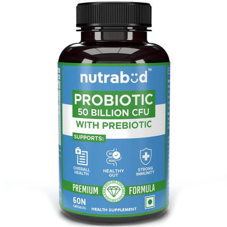 Nutrabud Probiotic 50 Billion Cfu | Gut & Immune Support | 60 Veg Capsules