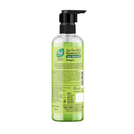 Nyle Natural & Pure Anti Dandruff Shampoo | With Goodness Of Tea Tree Oil & Rosemary Oil | 300ml