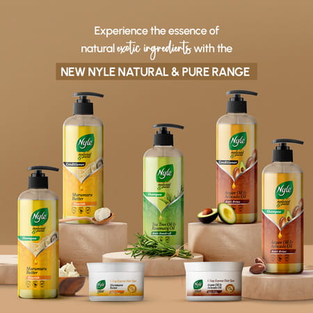 Nyle Natural & Pure Anti Dandruff Shampoo | With Goodness Of Tea Tree Oil & Rosemary Oil | 300ml