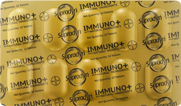 Supradyn Immuno + Natural Ingredients Turmeric & Tulsi Strip Of 10 Tablets