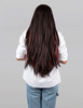 Streak Street Clip-In 24" Straight Burgundy Side Patches (6pcs Set)