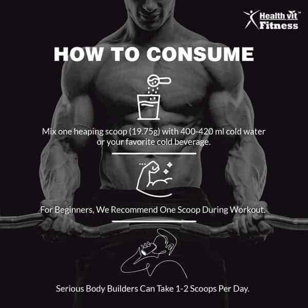 Healthvit Fitness Bcaa 6000Mg 2:1:1 200G (10 Servings)Fruit Punch Flavour