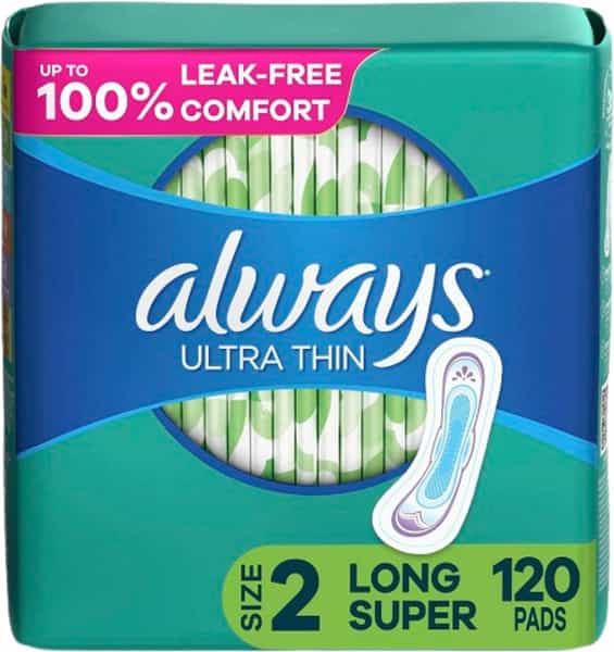 Always Ultra Thin Size 2 Feminine Pads Without Wings| Super Absorbency| 40N - Pack Of 3