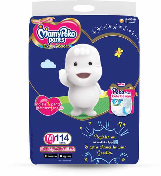 Mamypoko Pants Extra Absorb Diaper - Medium Size Pack Of 114 Diapers