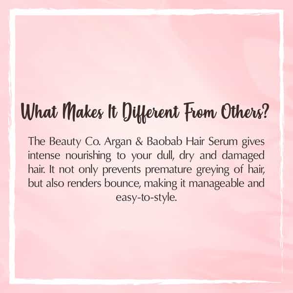 The Beauty Co. Argan & Baobab Hair Serum For Frizzy Hair 100 Ml