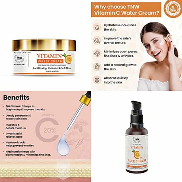 Tnw The Natural Wash Combo With Vitamin C Water Cream And Vitamin C Face Serum