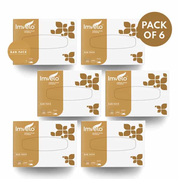 Imvelo 2 Ply Facial Tissues Box | Bag Pack - Pack Of 6 Each Pack 50 Pulls 100 Sheets | Ultra Soft