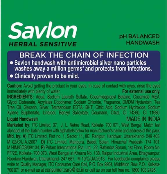 Savlon Herbal Sensitive Ph Balanced Liquid Handwash 460Ml