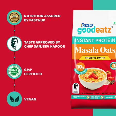 Fast&Up Goodeatz Instant Protein Masala Oats Tomato Twist Pack Of 400gms