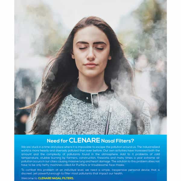 Clenare Invisible Nasal Filter Body (Small + Medium + Large Pack Of 3) Defense Against Air Pollution