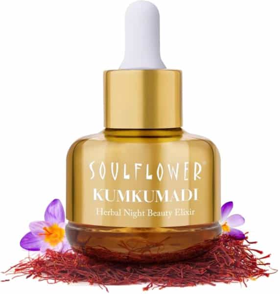 Soulflower Herbal Onion Hair Oil (220 Ml) & Kumkumadi Oil Herbal Night Beauty Elixir (30Ml)