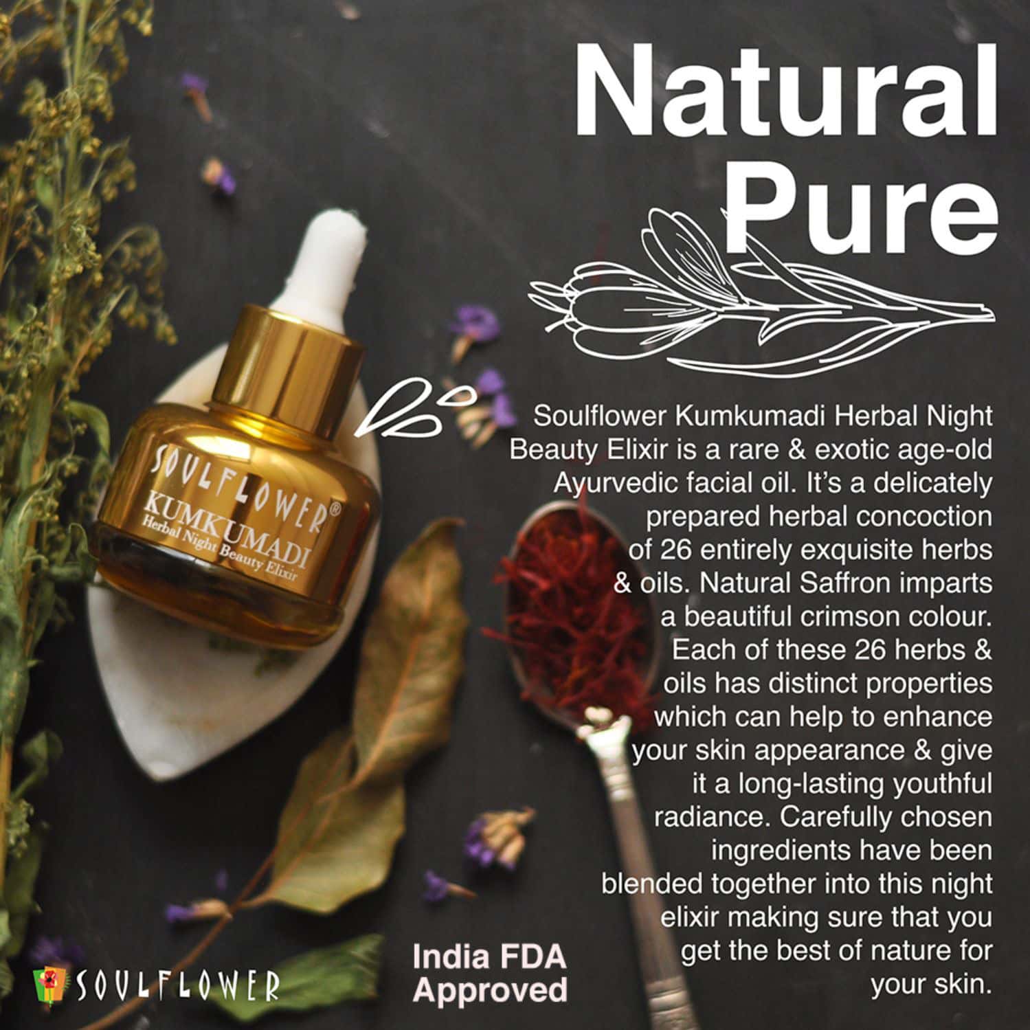 Buy SOULFLOWER HERBAL ONION HAIR OIL (220 ML) & KUMKUMADI OIL HERBAL