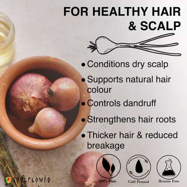 Soulflower Herbal Onion Hair Oil (220 Ml) & Kumkumadi Oil Herbal Night Beauty Elixir (30Ml)