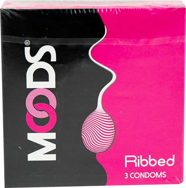 Moods Ribbed Condoms - Pack Of 3'S