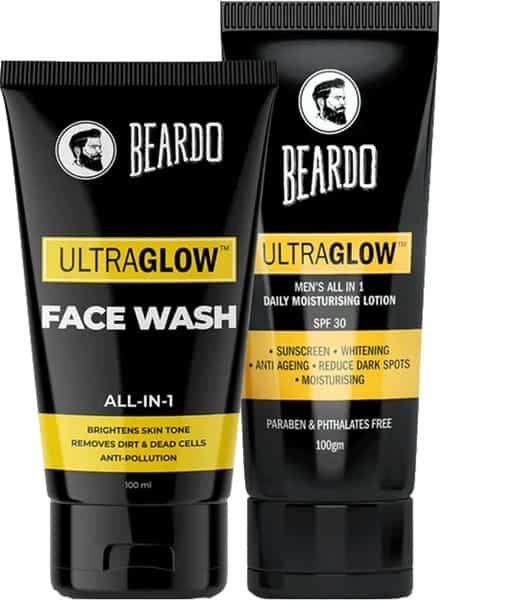 Beardo Ultraglow Lotion And Ultraglow Facewash Combo (Pack Of 2)