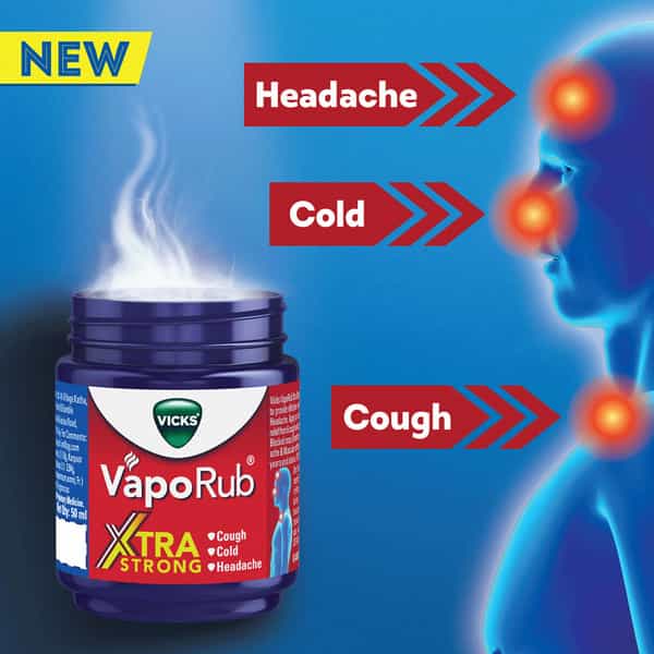 Vicks Vaporub Xtra Strong 50 Ml Relief From Cold Cough Headache And Body Pain