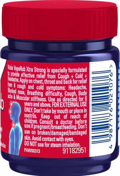 Vicks Vaporub Xtra Strong 50 Ml Relief From Cold Cough Headache And Body Pain