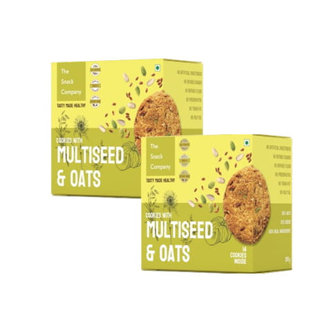 The Snack Company Healthy Multi Seed & Oats Cookies I 33% Seeds| No Maida Biscuit (2 X 210 G)