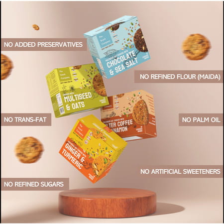 The Snack Company Healthy Multi Seed & Oats Cookies I 33% Seeds| No Maida Biscuit (2 X 210 G)