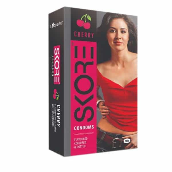 Skore Cherry With Raised Dots Condom 10
