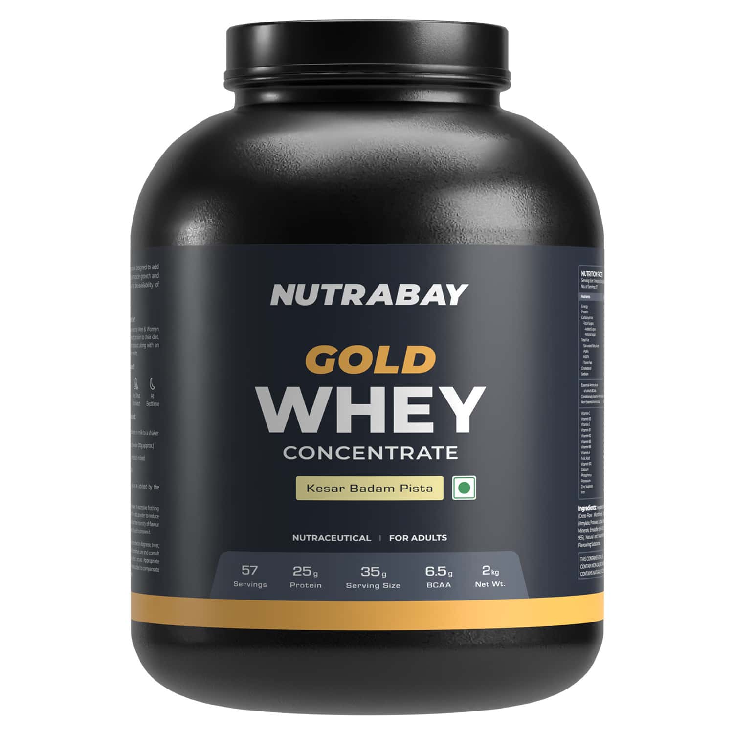 Nutrabay Gold 100% Whey Protein Concentrate|muscle Support & Recovery|kesar Badam Pista|2kg