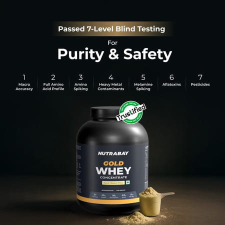Nutrabay Gold 100% Whey Protein Concentrate|Muscle Support & Recovery|Kesar Badam Pista|2kg