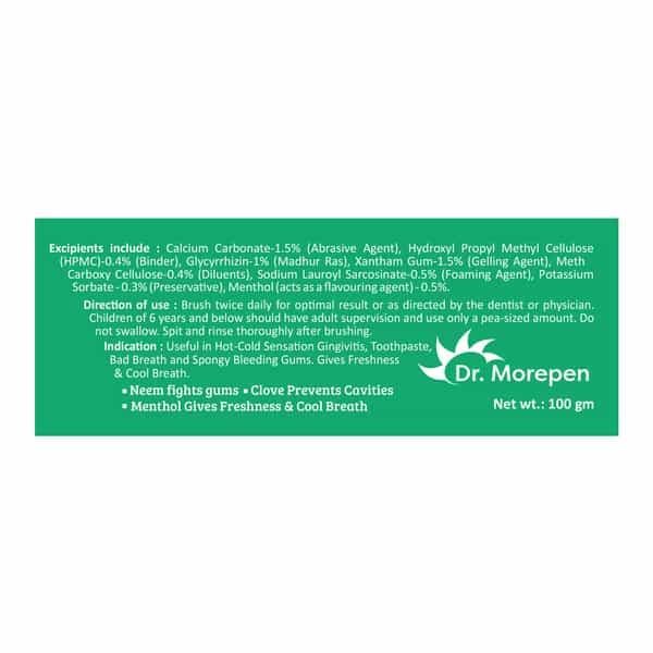 Dr. Morepen Active Smile | Tube | Herbal Toothpaste | 100 Gm | Pack Of 2