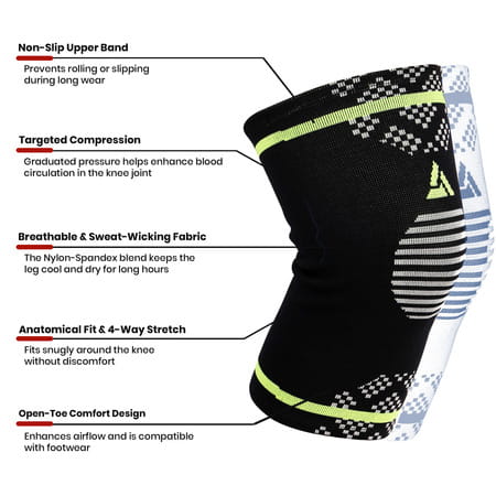 Actifit Knee Support Brace | Compression & Pain Relief | L Size | Multicolor | 1 Pack