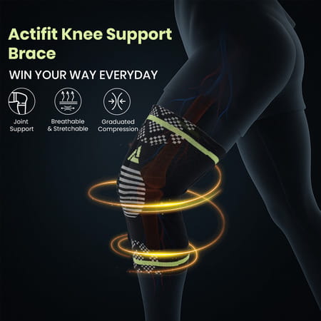 Actifit Knee Support Brace | Compression & Pain Relief | L Size | Multicolor | 1 Pack