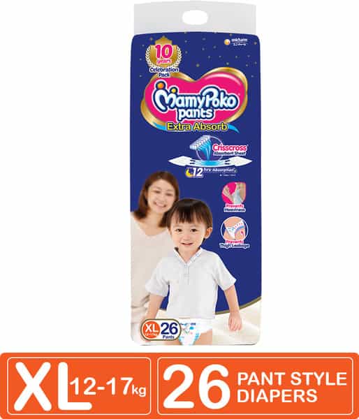 Mamypoko Pants Extra Absorb Diaper - Extra Large Size Pack Of 26 Diapers