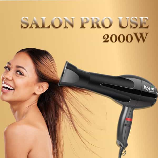 Ktein 2000W Professional Hair Dryer - Salon Pro Use With 3 Temperature Settings - (1 Unit)