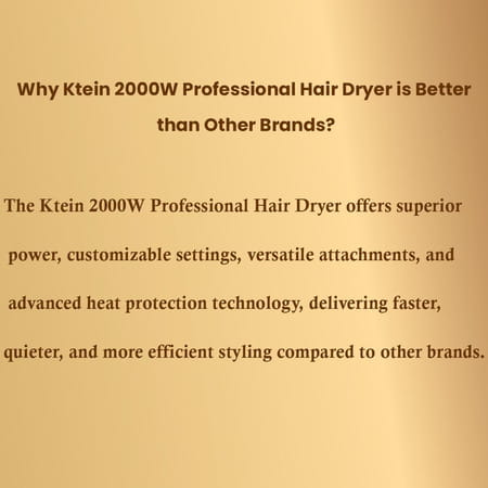 Ktein 2000W Professional Hair Dryer - Salon Pro Use With 3 Temperature Settings - (1 Unit)
