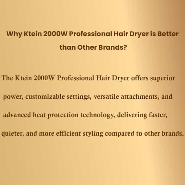 Ktein 2000W Professional Hair Dryer - Salon Pro Use With 3 Temperature Settings - (1 Unit)