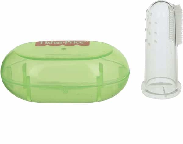 Fisher Price Silicone Baby Finger Brush With Case One Size Green