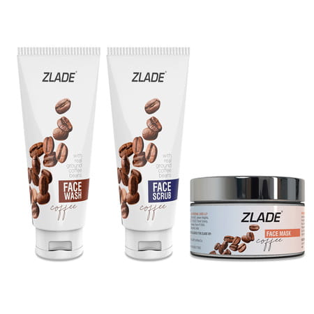 Zlade Caffeine Face Care Kit With Real Ground Coffee Bean Extract