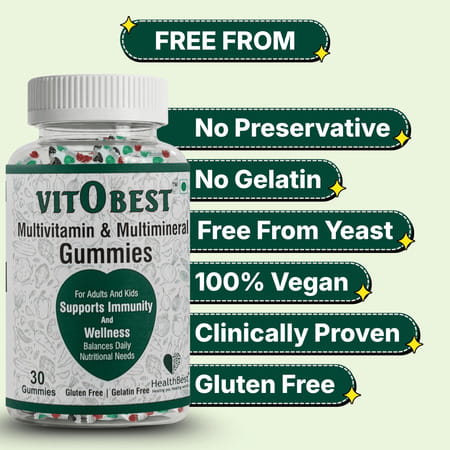Healthbest Vitobest Multivitamin & Multiminarals Gummies Mixed-Fruit Flavor - 30 Gummies