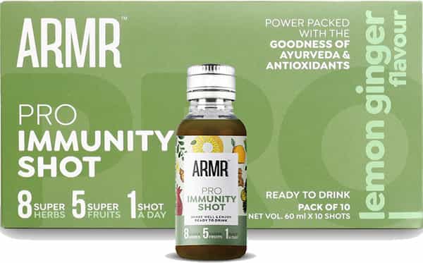Armr Pro Immunity Shot - Kadha 2.0 - Goodness Of Ayurveda & Antioxidants - Pack Of 10 X 60Ml