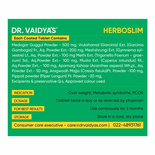 Dr. Vaidya's Herboslim Tablet -30 - Pack Of 2