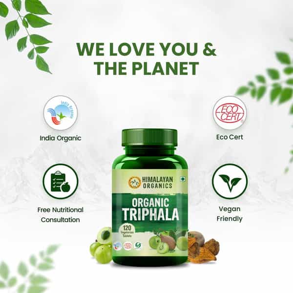 Himalayan Organics Triphala | Bottle | 120 Veg Tablets