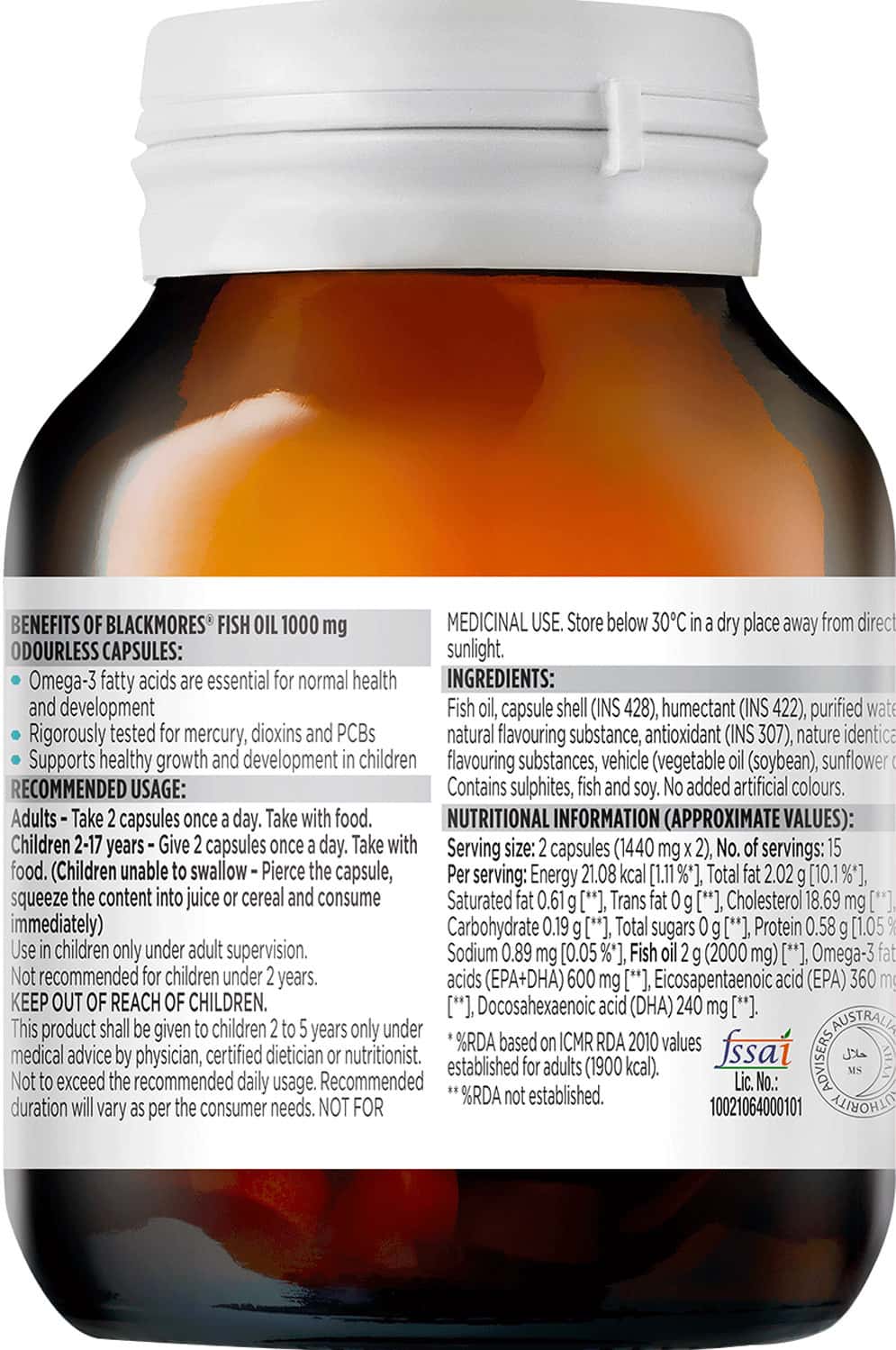 Buy BLACKMORES FISH OIL 1000MG DHA & EPA SUPPLEMENT GENERAL WELLNESS