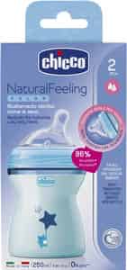 Chicco Natural Feeling Feeding Bottle 2 M+ 250 Ml Blue