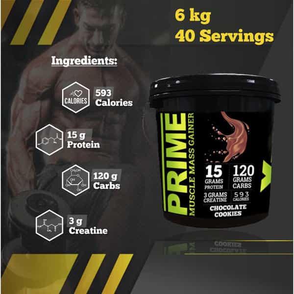 Bigflex Prime Mass Gainer (Chocolate Cookies) (6 Kg)