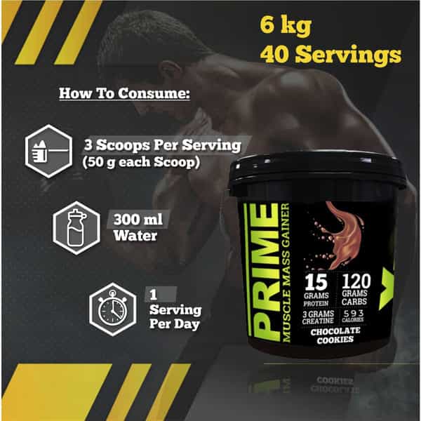 Bigflex Prime Mass Gainer (Chocolate Cookies) (6 Kg)