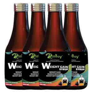 Riffway Weight Gain Syrup | Gain Weight The Right Way 100% Ayurvedic (4x200ml)