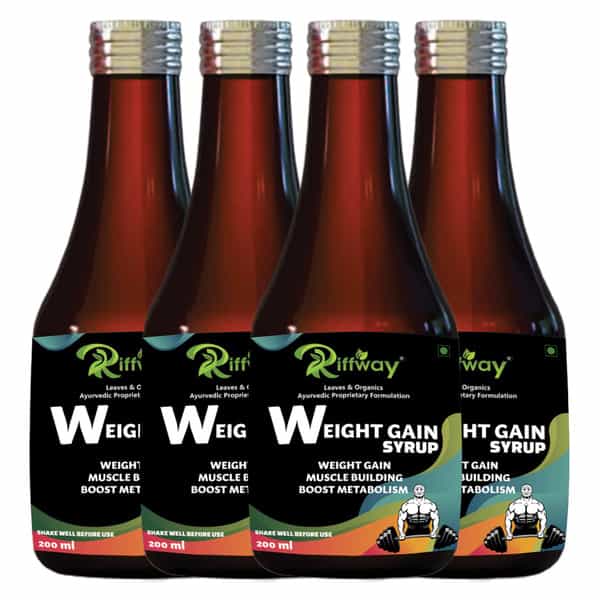 Riffway Weight Gain Syrup | Gain Weight The Right Way 100% Ayurvedic (4X200ml)