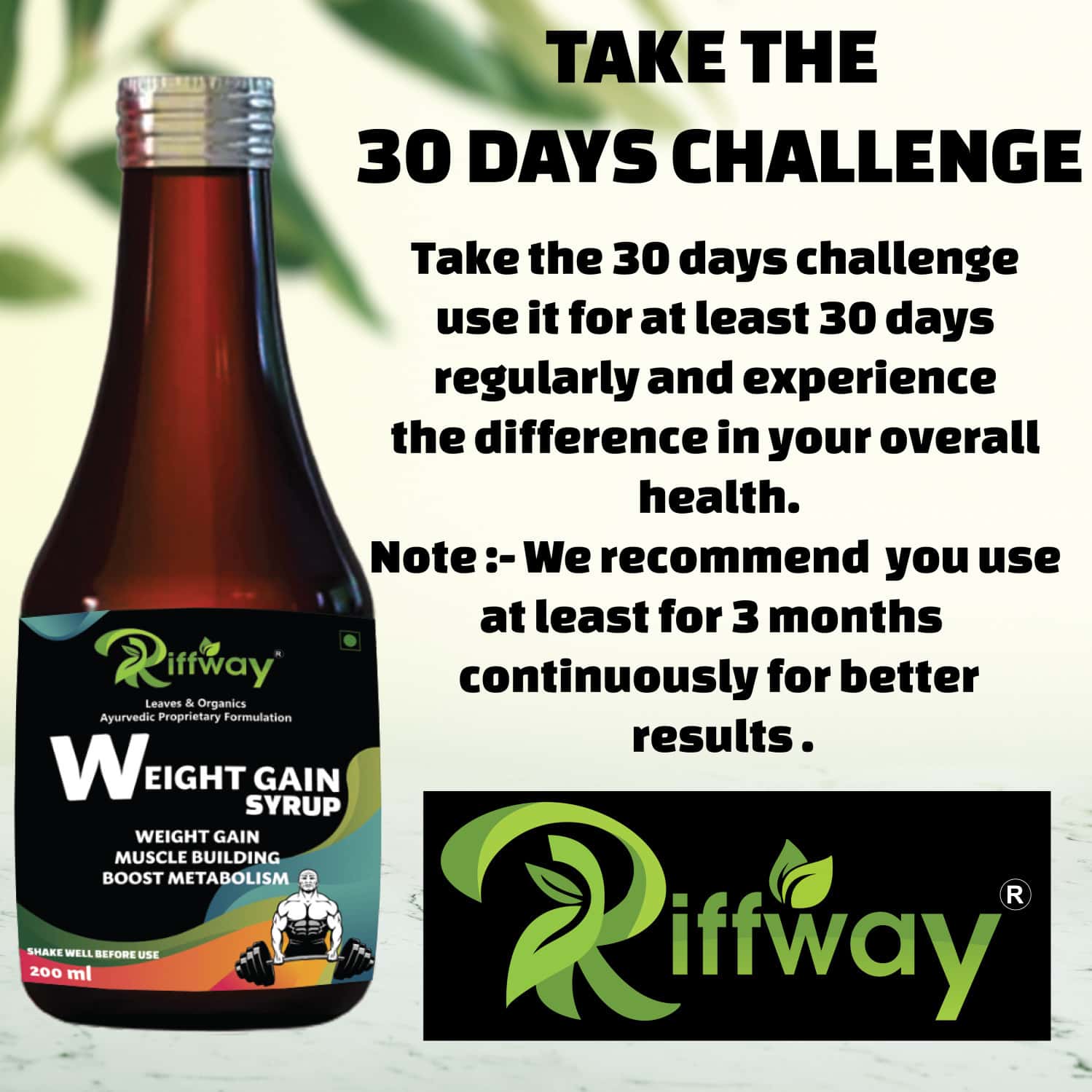 Buy RIFFWAY WEIGHT GAIN SYRUP GAIN WEIGHT THE RIGHT WAY 100