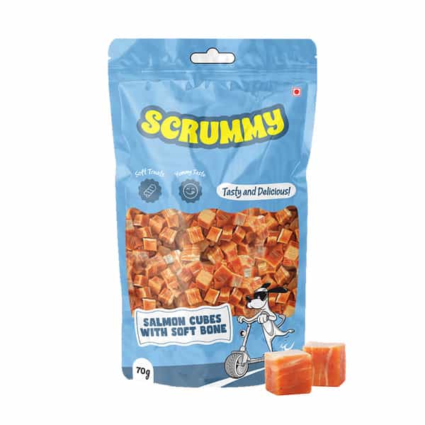 Scrummy Salmon Cubes With Soft Bone Dog Treats | 70 G