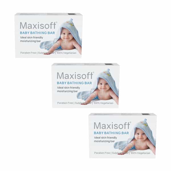 Maxisoft Baby Bathing | Ideal Skin Friendly Moisturizing | Bar | 75 Gm | Pack Of 3