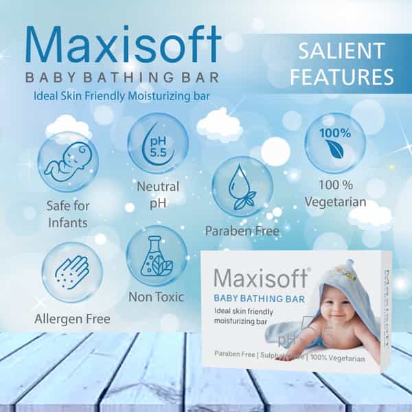 Maxisoft Baby Bathing | Ideal Skin Friendly Moisturizing | Bar | 75 Gm | Pack Of 3